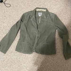 Green corduroy fitted jacket
